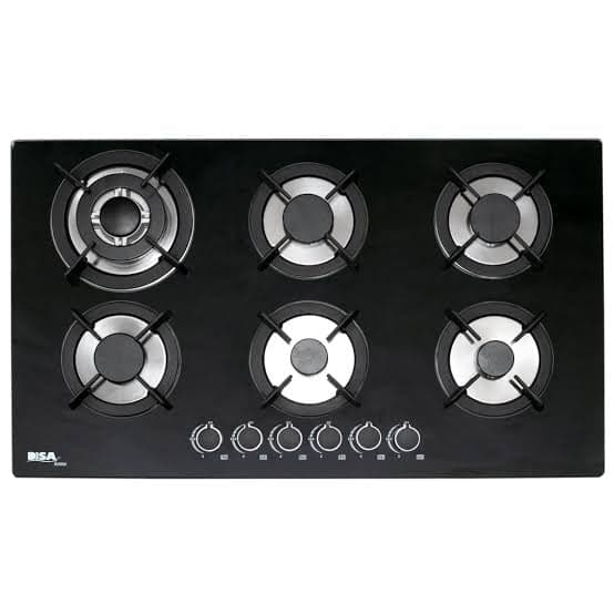 Parrilla Empotrable de Gas 6 Quemadores Cristal Negro PAEMC-6 DISA