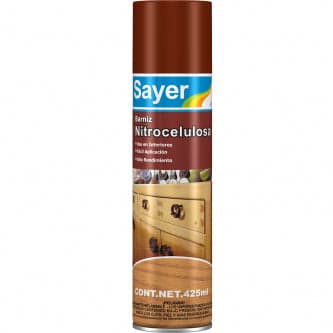 Laca en Aerosol Nitrocelulosa Sayer Lack NL-1030 Semi Mate 425 ml - Acabado Profesional para Madera