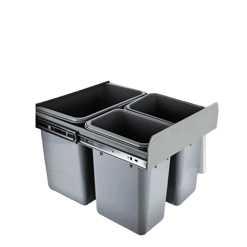 Cesto Para Basura Cuadrado 3 Canastos 350X470 RB011 JAKO Herraje Cocina