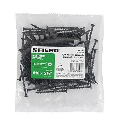 Bolsa Pija Negra 10 X 2 1-2 Fiero 44351 100Pz